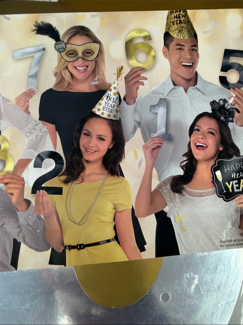 Amscan Metallic Gold and Silver Countdown Photo Props numbers 10-1 twelve pieces